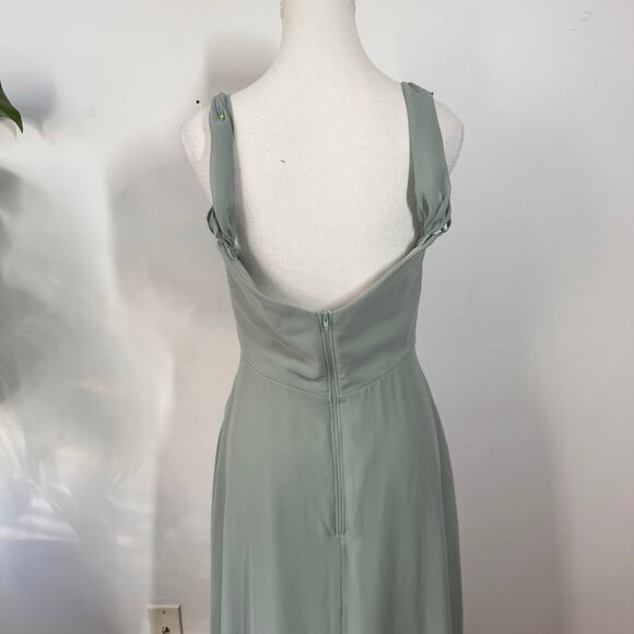 Birdy Grey DEVIN CONVERTIBLE DRESS Women M CHIFFON SAGE BRIDEMAID WEDDING - Picture 10 of 15
